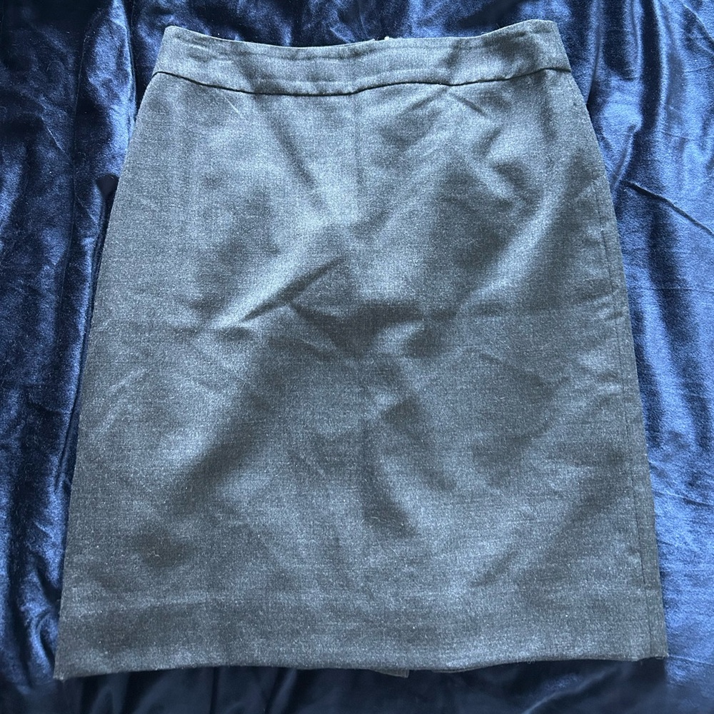 J. Crew Gray Pencil Skirt Knee-Length Casual